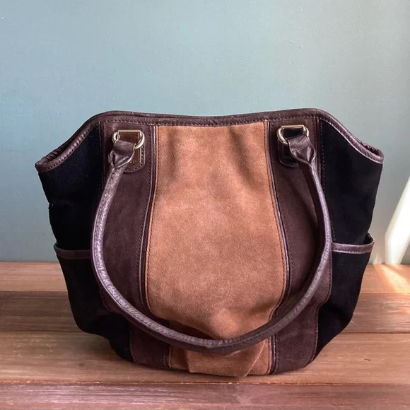 Tignanello Suede and Leather Shopper Bag - Picture 7 of 8